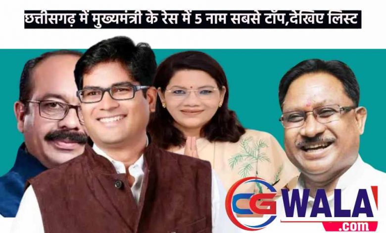 छत्तीसगढ़ में मुख्यमंत्री के रेस में 5 नाम सबसे टॉप,देखिए लिस्ट