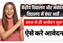 नवोदय व केंद्रीय विद्यालयों में बंपर भर्ती, 14 नवंबर से आवेदन शुरू