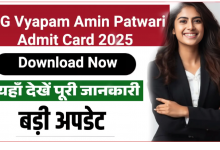 Cg Amin Patwari Admit Card 2025