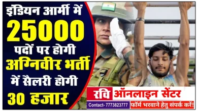 भारतीय सेना अग्निवीर 25,000+ पदों पर निकली भर्ती, पूरी डिटेल यहाँ देखे