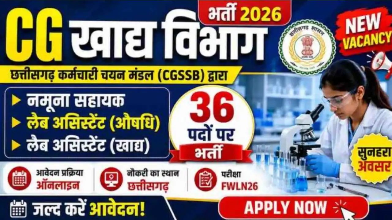 छत्तीसगढ़ खाद्य विभाग भर्ती 2026 | CG Vyapam Food Department Recruitment 2026