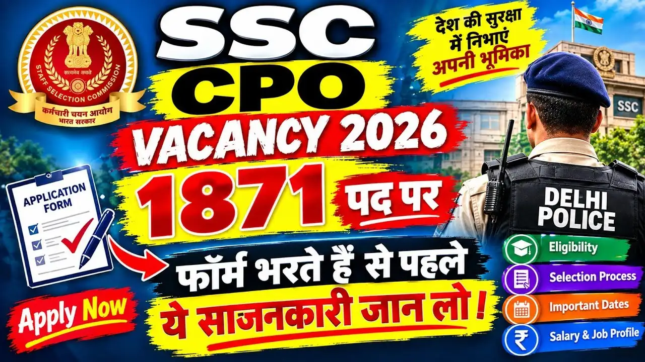 SSC CPO Recruitment 2026: SSC ने 1871 पदों पर निकाली भर्ती, ग्रेजुएट्स को मौका, ₹1.12 लाख तक सैलरी